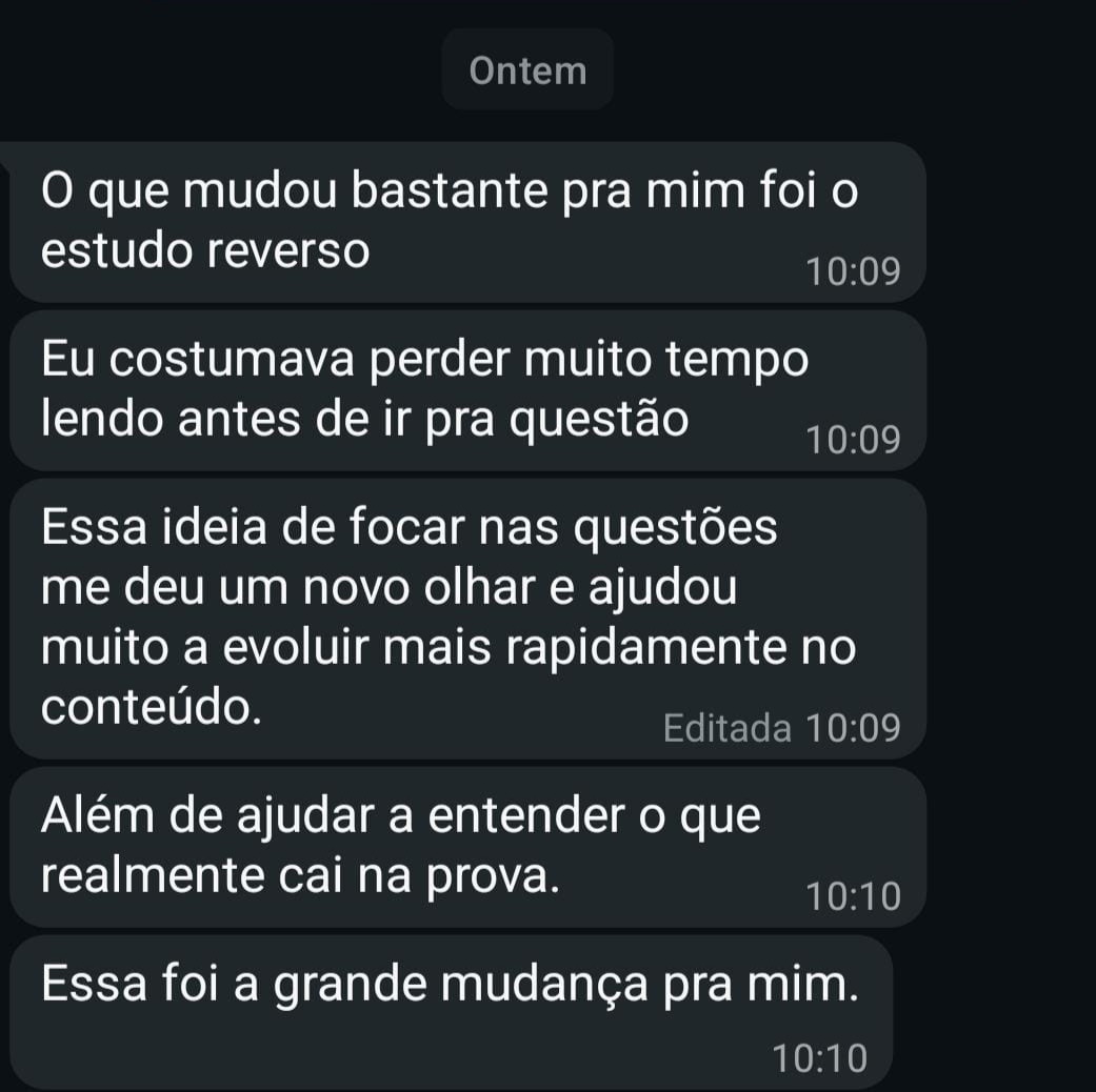 Aluno Wellerson sobre como o estudo reverso mudou os estudos dele
