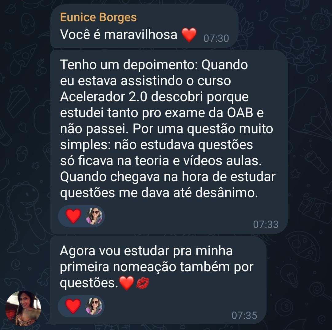 Aluna Eunice trocou a teoria pelo estudo por questões
